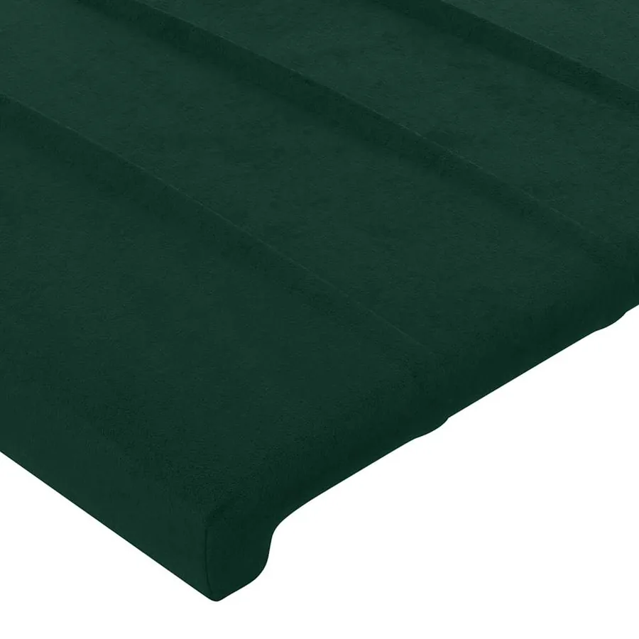 Tête de lit à LED Vert foncé 203x16x78/88 cm Velours - 5