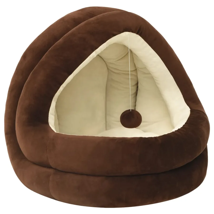 Lit pour chat 50x50x45 cm Marron et crème - 2