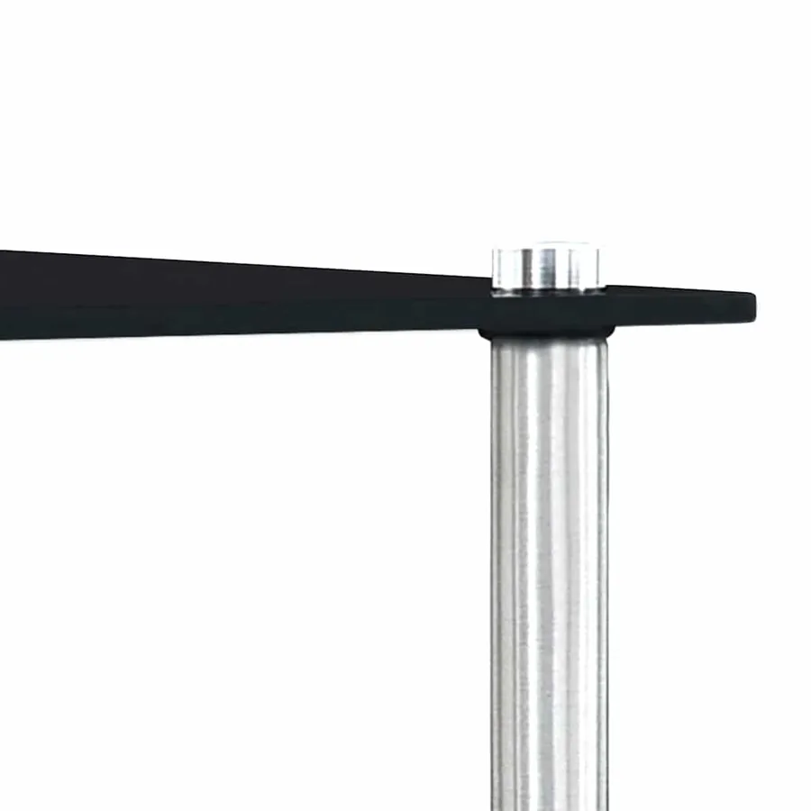 Tables gigognes 3 pcs Noir Verre trempé - 7