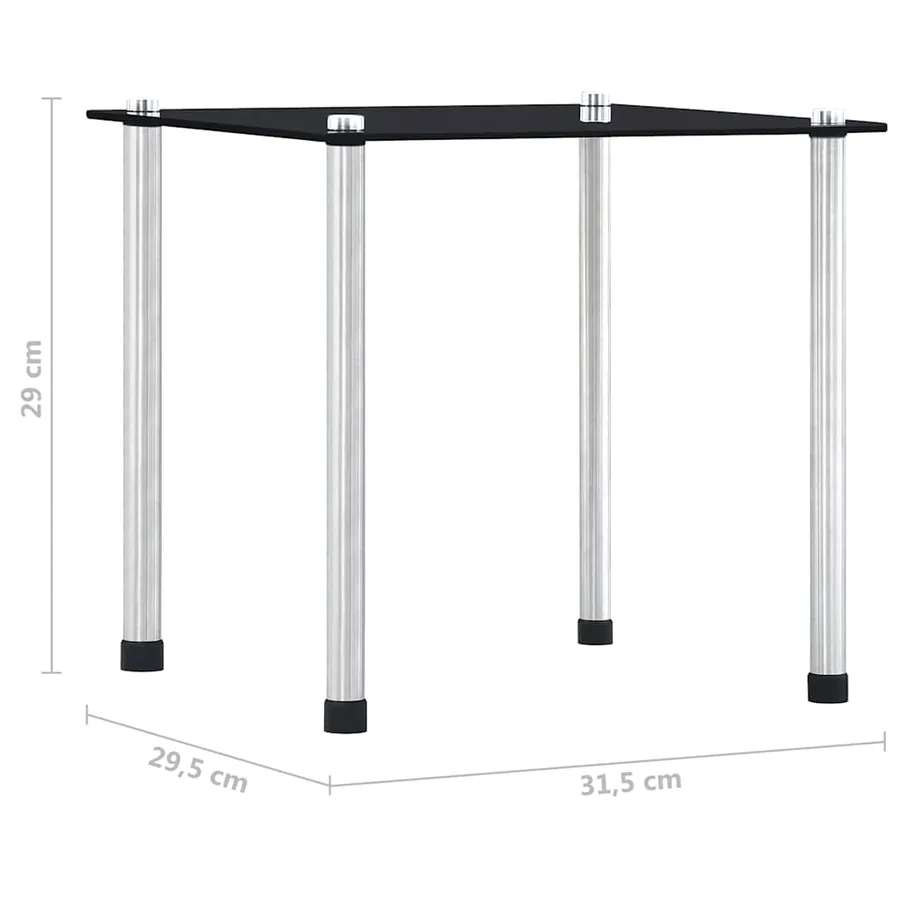 Tables gigognes 3 pcs Noir Verre trempé - 8