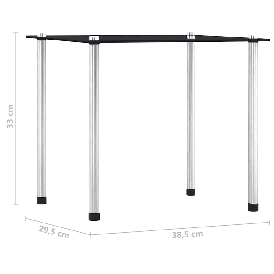 Tables gigognes 3 pcs Noir Verre trempé - 9