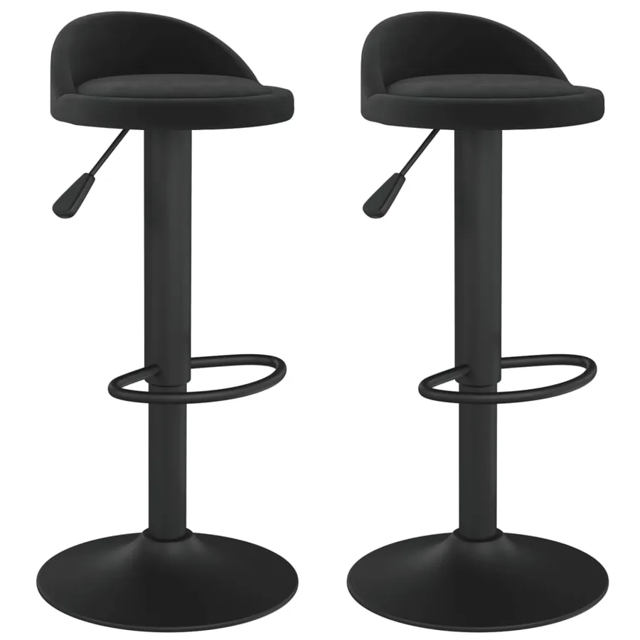 Tabourets de bar lot de 2 Noir Velours - 2