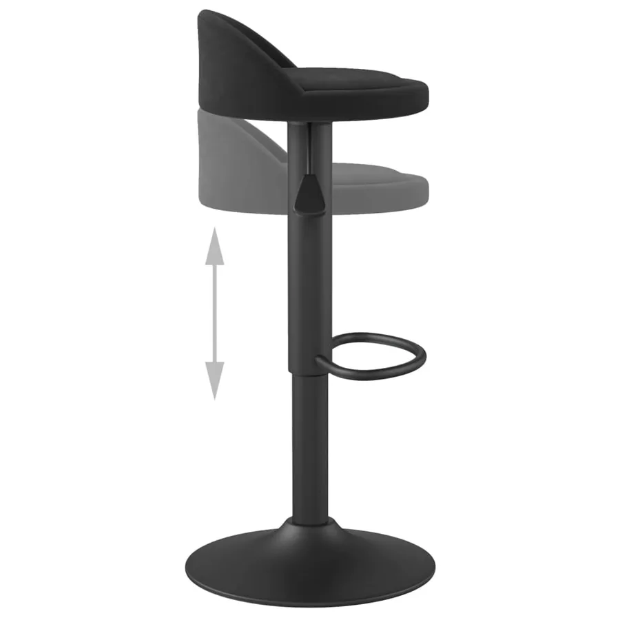 Tabourets de bar lot de 2 Noir Velours - 7