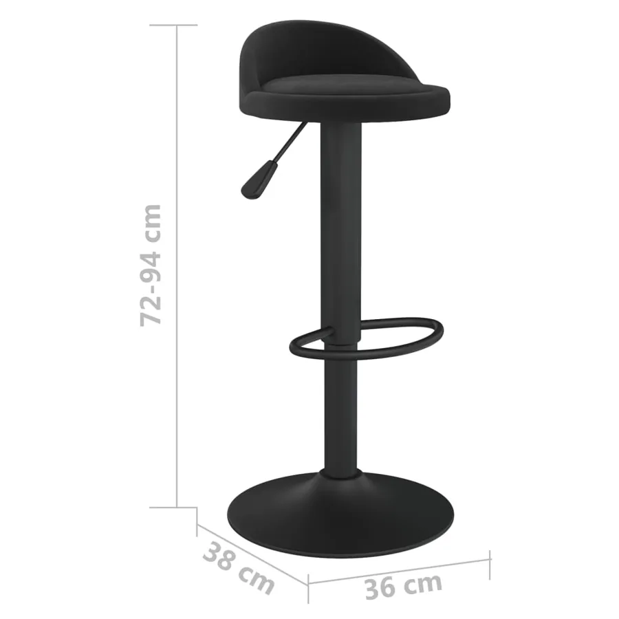 Tabourets de bar lot de 2 Noir Velours - 9
