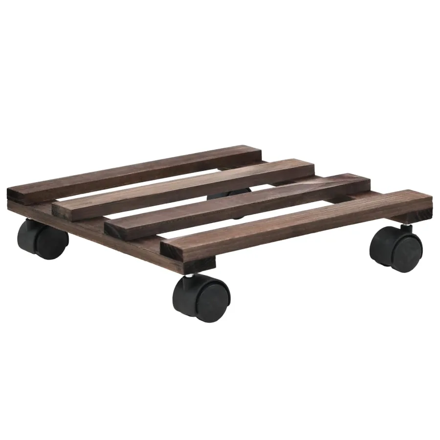 Support roulant à plantes Bois de cèdre 4 pcs 25 x 25 cm - 2