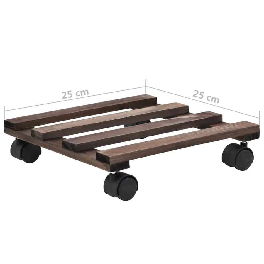 Support roulant à plantes Bois de cèdre 4 pcs 25 x 25 cm - 6