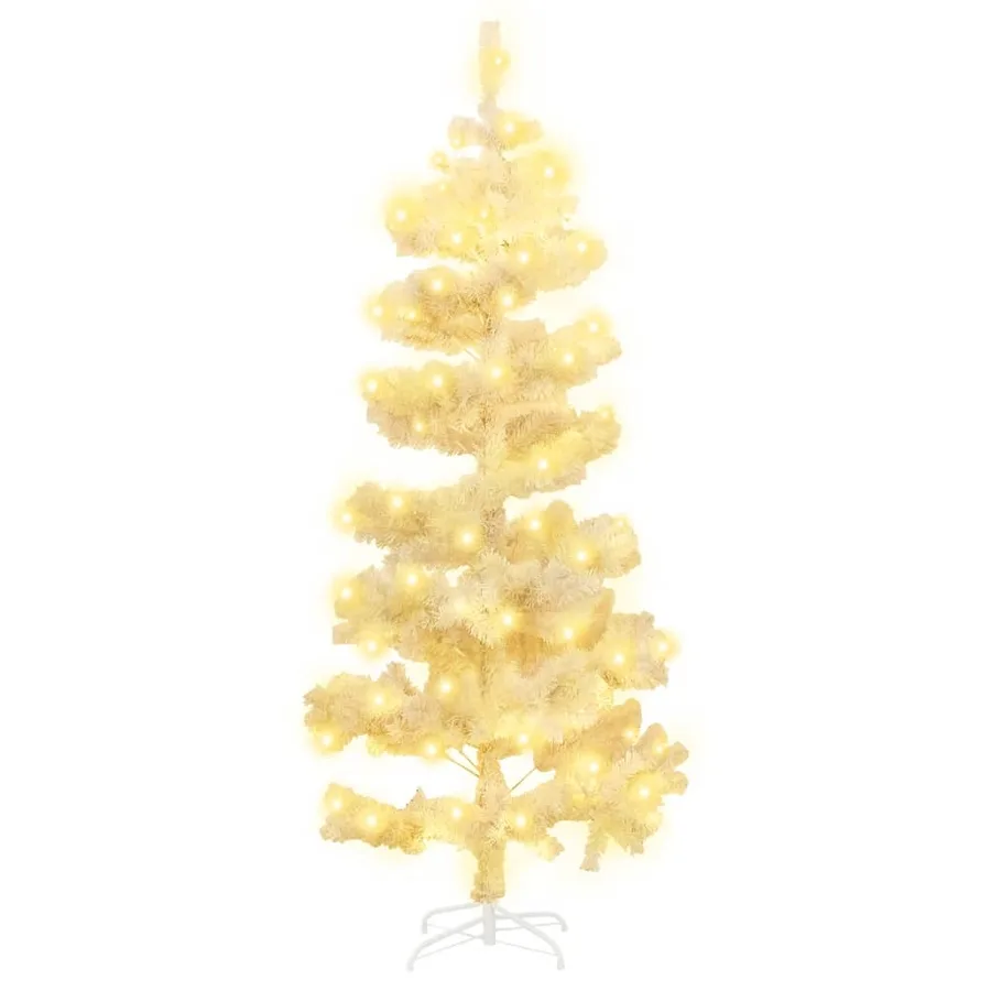 Arbre de Noël hélicoïdal pré-éclairé et support blanc 150cm PVC - 2