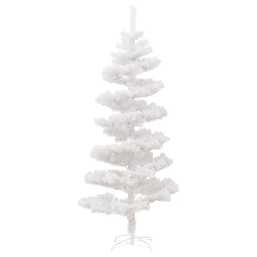 Arbre de Noël hélicoïdal pré-éclairé et support blanc 150cm PVC - 4