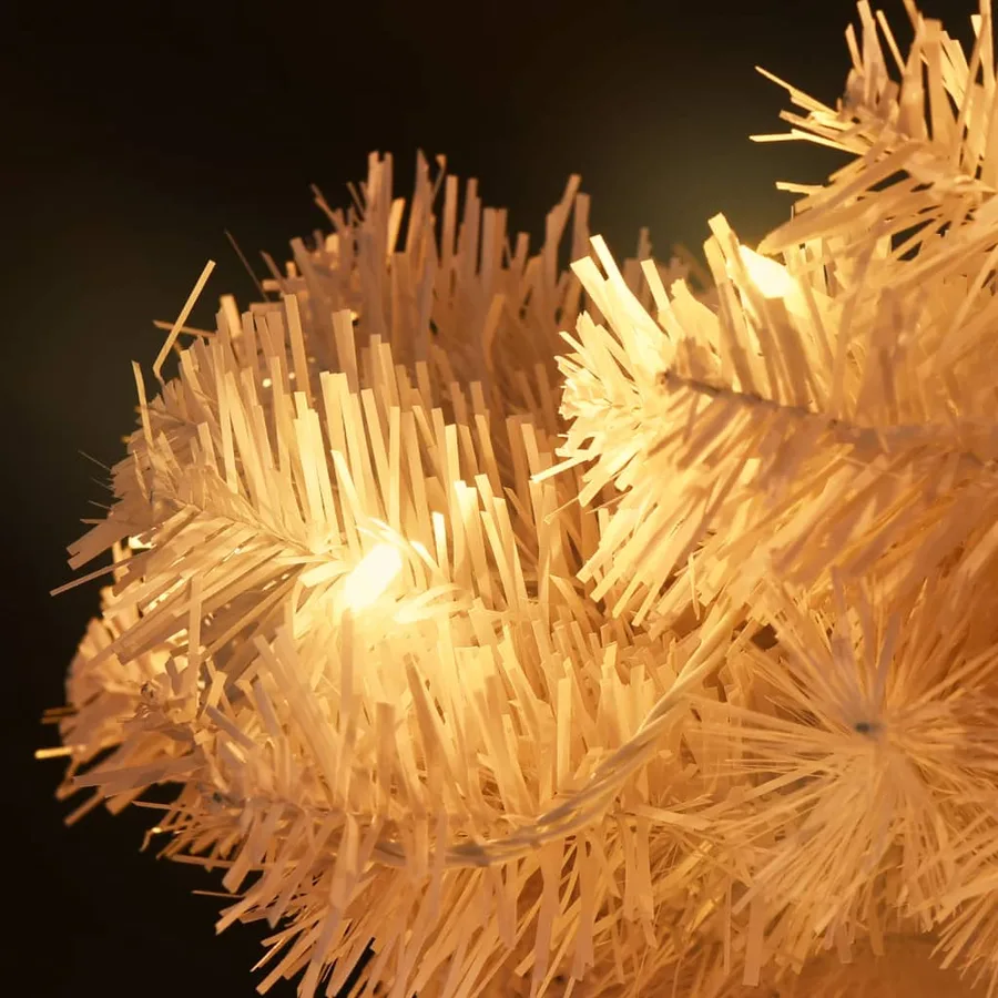 Arbre de Noël hélicoïdal pré-éclairé et support blanc 150cm PVC - 8