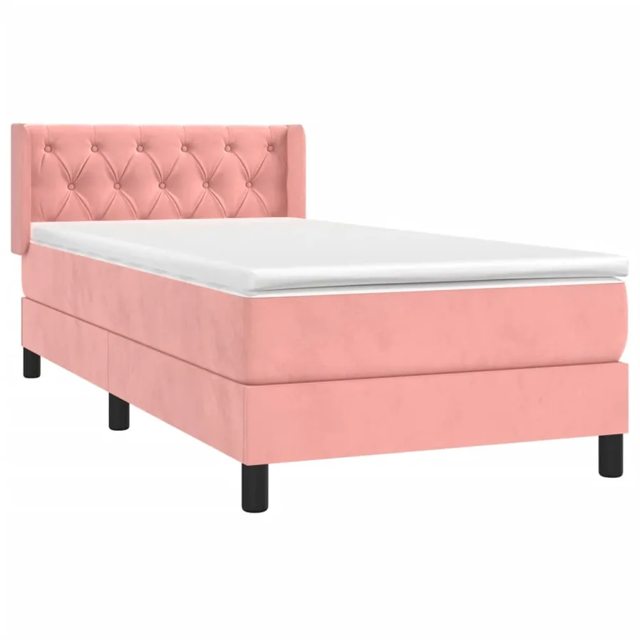 Sommier à lattes de lit et matelas Rose 80x200 cm Velours - 3