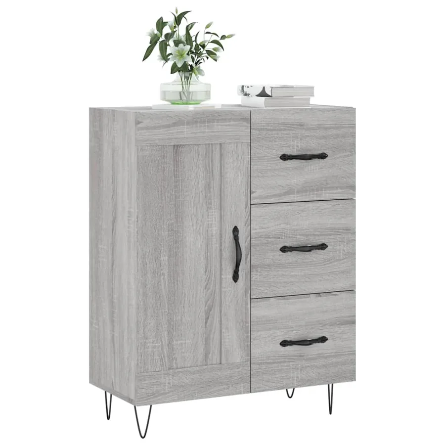 Buffet sonoma gris 69,5x34x90 cm bois d'ingénierie - 3