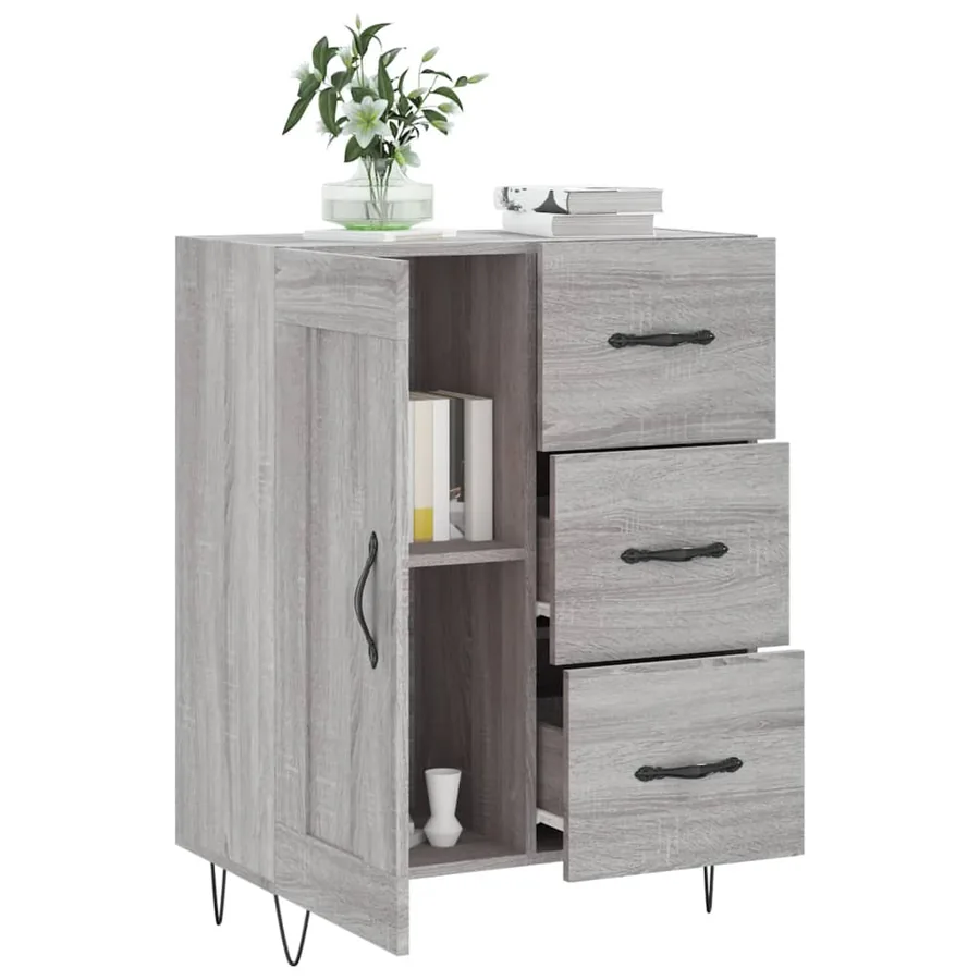 Buffet sonoma gris 69,5x34x90 cm bois d'ingénierie - 4