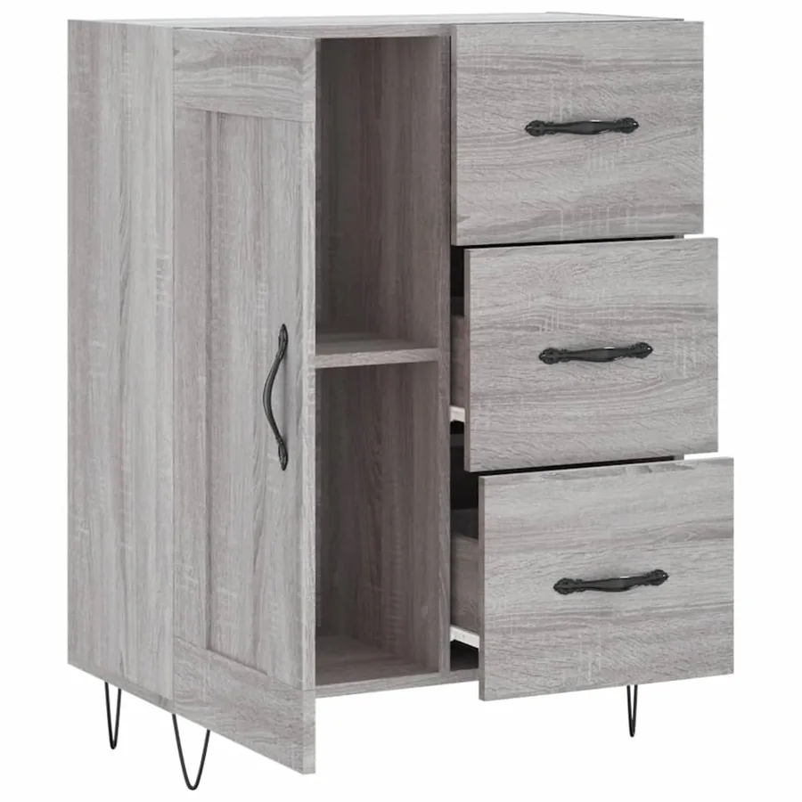 Buffet sonoma gris 69,5x34x90 cm bois d'ingénierie - 6