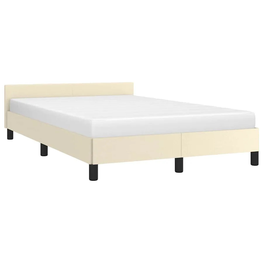 Cadre de lit avec tête de lit sans matelas crème 120x200 cm - 3