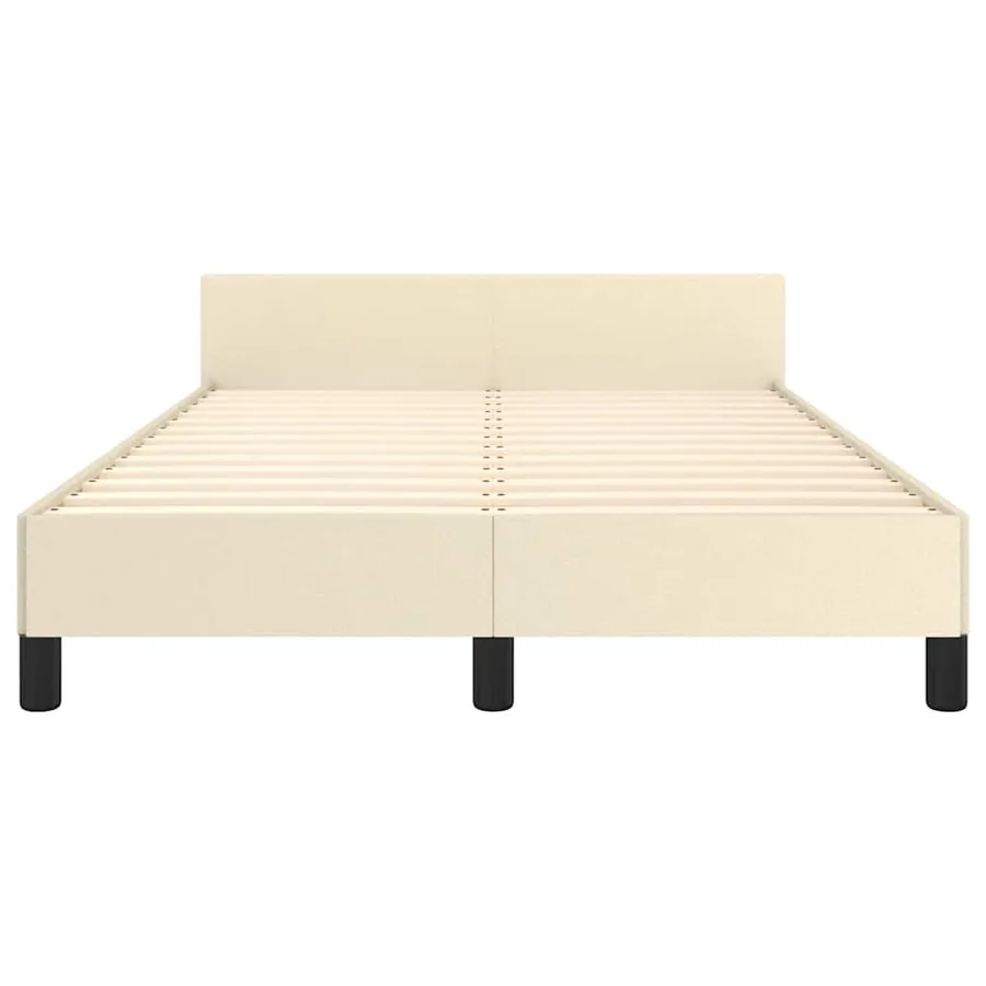 Cadre de lit avec tête de lit sans matelas crème 120x200 cm - 5