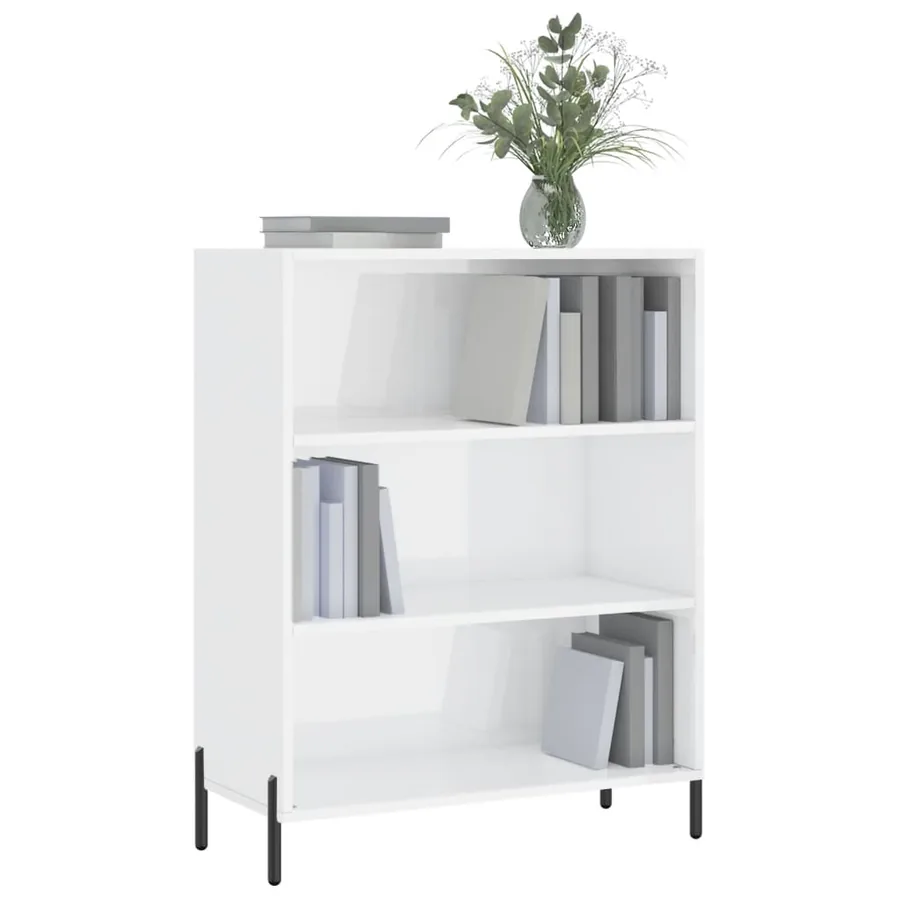 Armoire à étagères blanc 69,5x32,5x90 cm bois d'ingénierie - 3