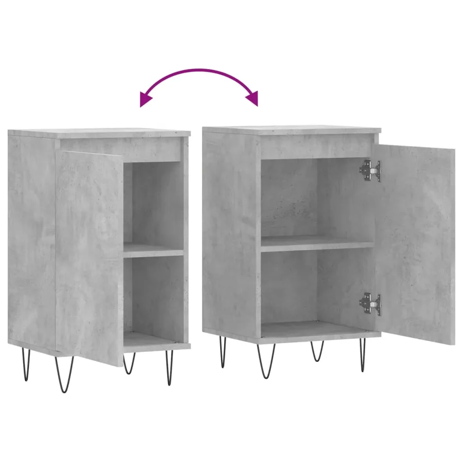 Buffets 2 pcs gris béton 40x35x70 cm bois d'ingénierie - 10