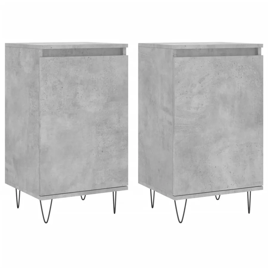 Buffets 2 pcs gris béton 40x35x70 cm bois d'ingénierie - 2