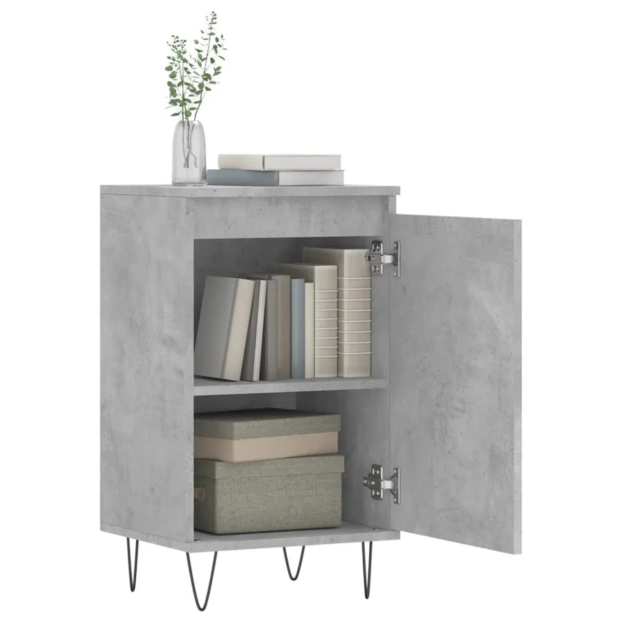 Buffets 2 pcs gris béton 40x35x70 cm bois d'ingénierie - 4