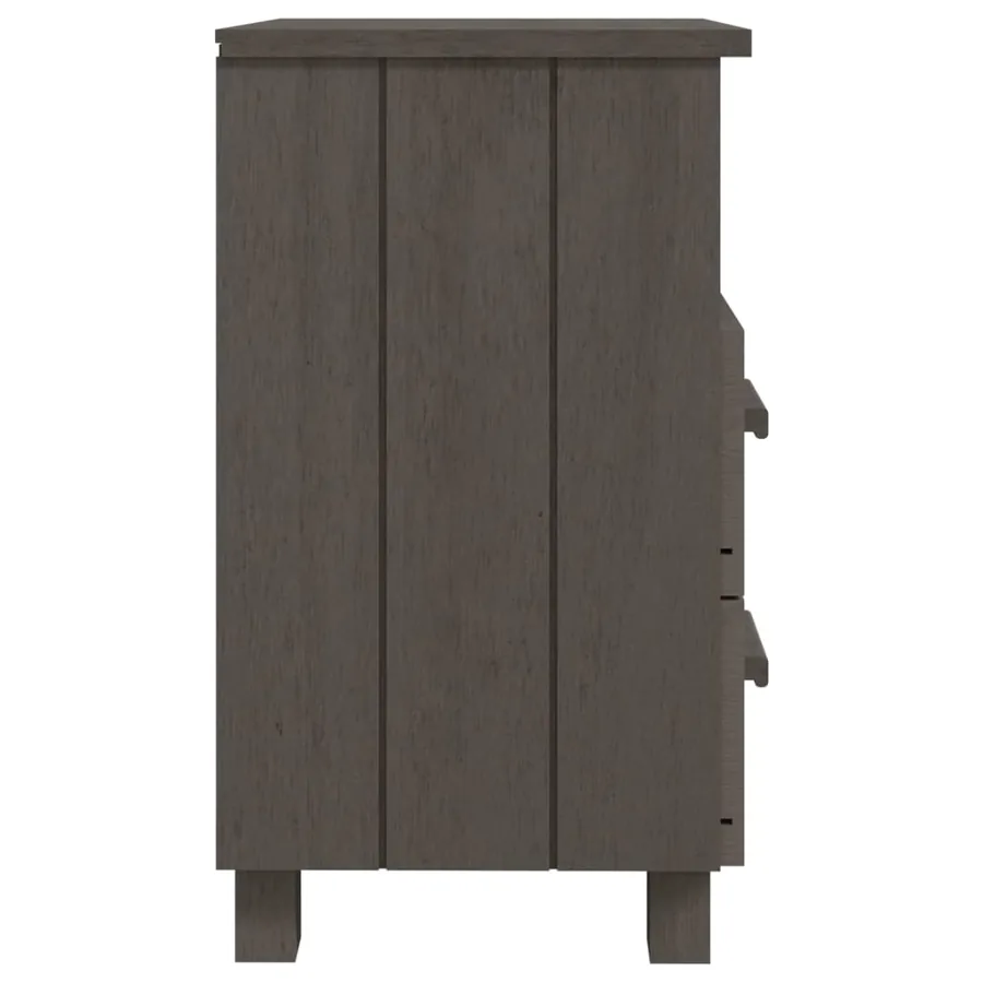 Table de chevet HAMAR Gris clair 40x35x62 cm Bois de pin massif - 4