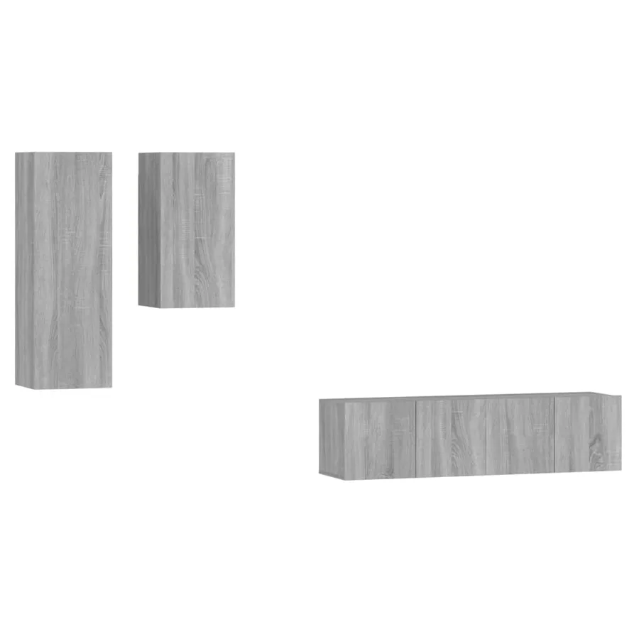 Ensemble de meubles TV 4 pcs Sonoma gris Bois d'ingénierie - 2