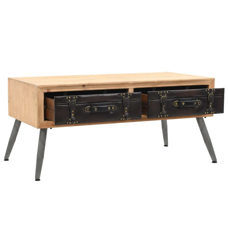 Table basse Bois massif de sapin 115x55x50 cm - 5