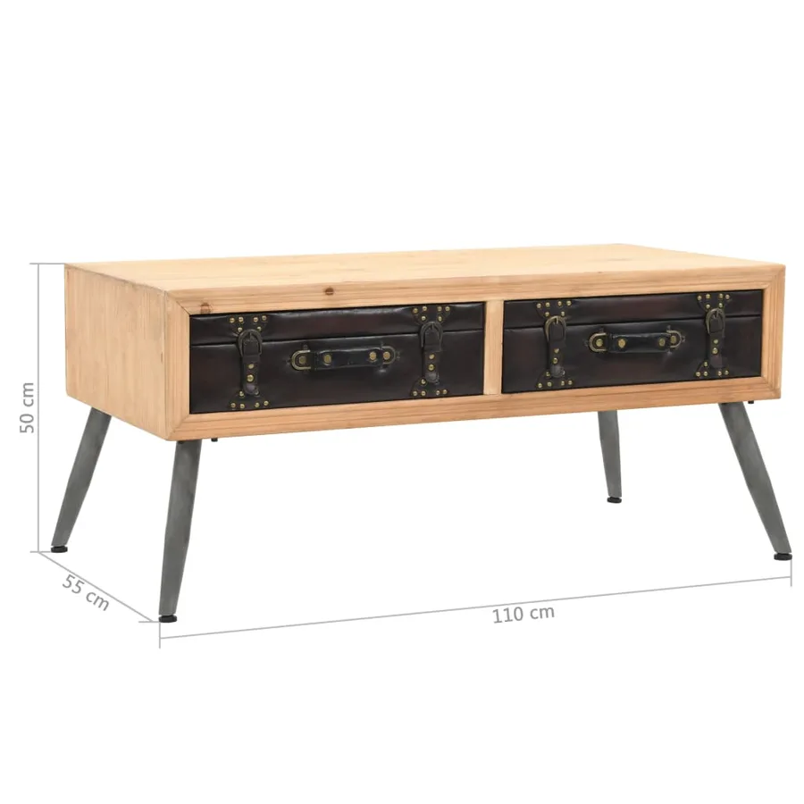 Table basse Bois massif de sapin 115x55x50 cm - 9