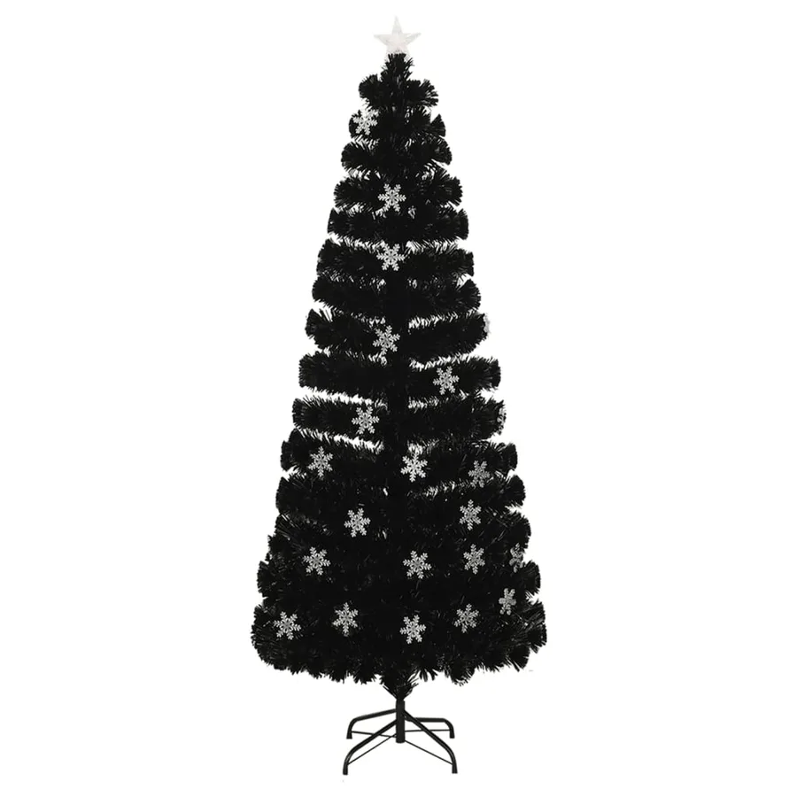 Sapin de Noël et flocons de neige LED Noir 240 cm Fibre optique - 2