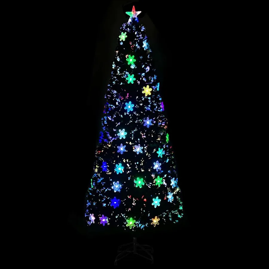 Sapin de Noël et flocons de neige LED Noir 240 cm Fibre optique - 3