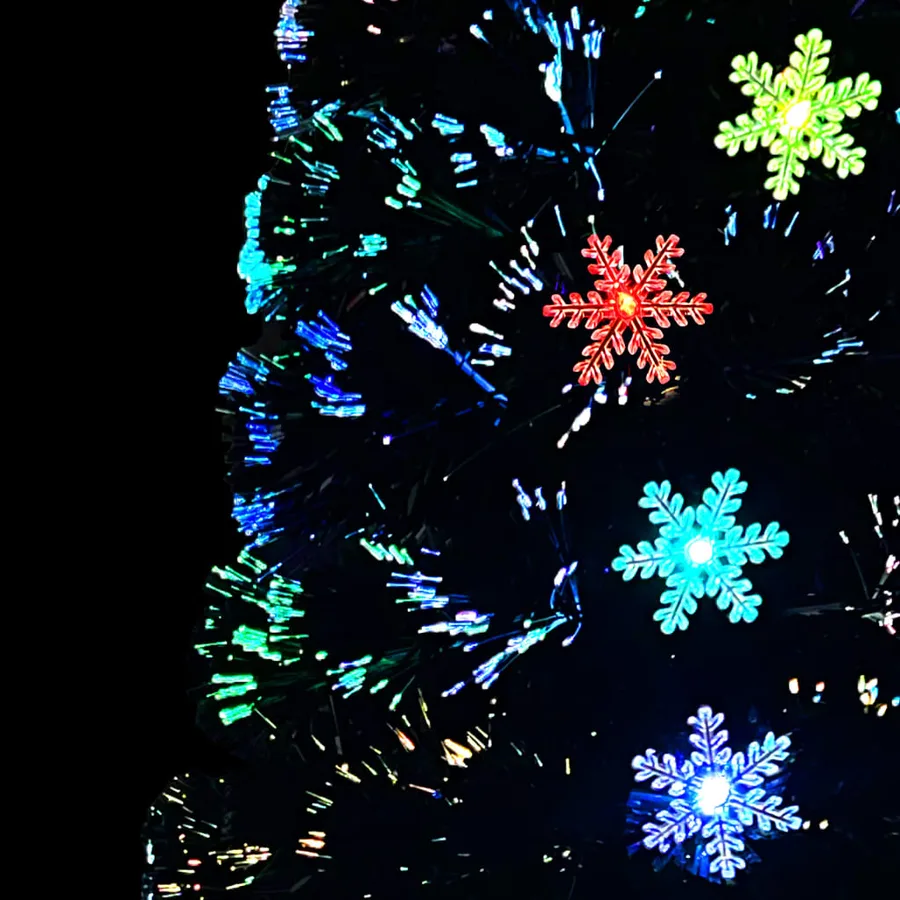 Sapin de Noël et flocons de neige LED Noir 240 cm Fibre optique - 6