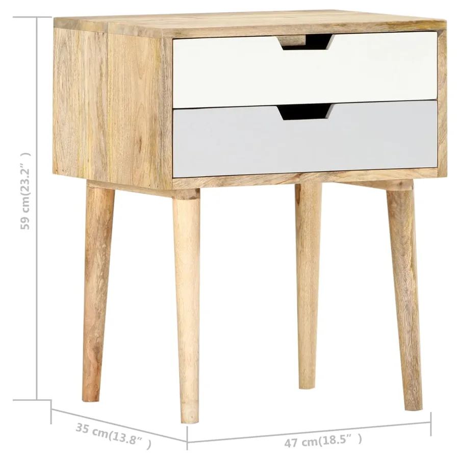 Table de chevet 47x35x59 cm Bois de manguier massif - 6