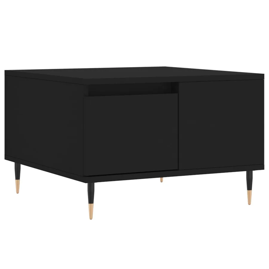 Table basse noir 55x55x36,5 cm bois d'ingénierie - 2