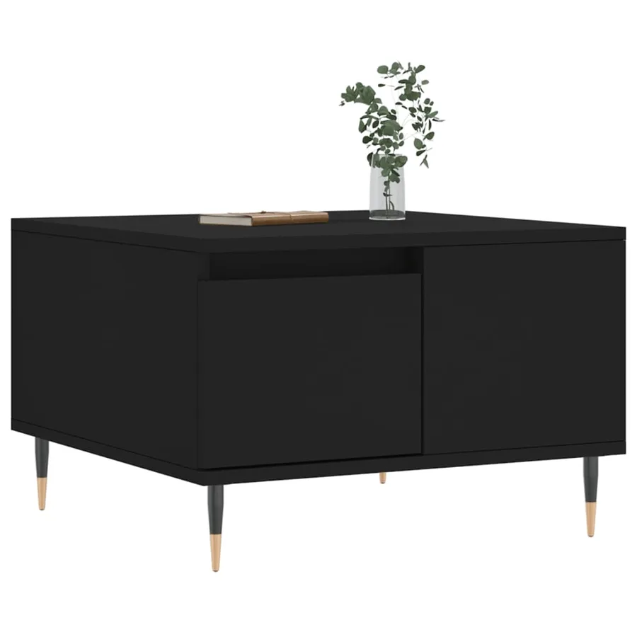 Table basse noir 55x55x36,5 cm bois d'ingénierie - 3