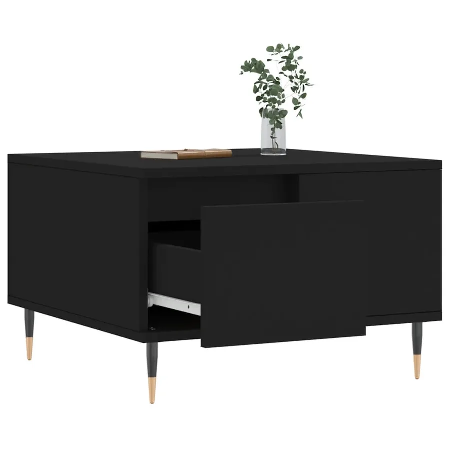 Table basse noir 55x55x36,5 cm bois d'ingénierie - 4