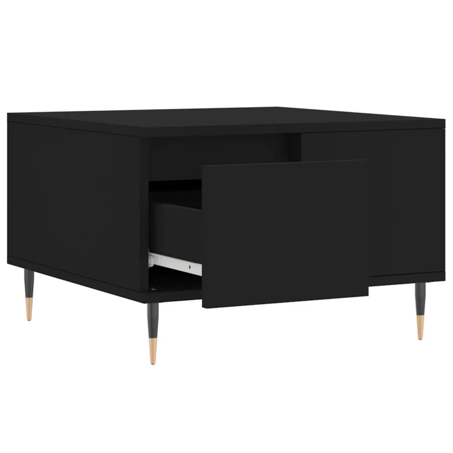 Table basse noir 55x55x36,5 cm bois d'ingénierie - 6