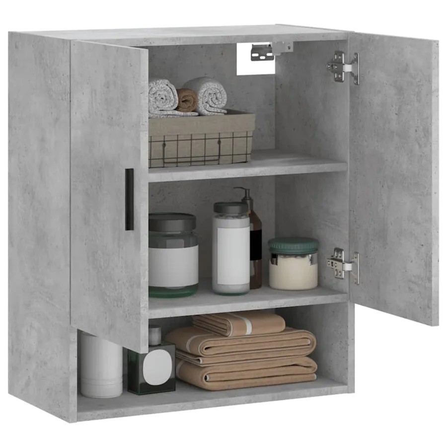 Armoire murale gris béton 60x31x70 cm bois d'ingénierie - 4