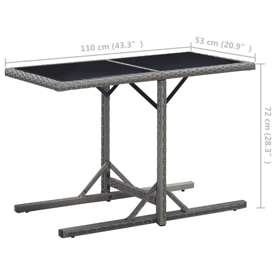 Ensemble à manger de jardin 3 pcs Gris - 16