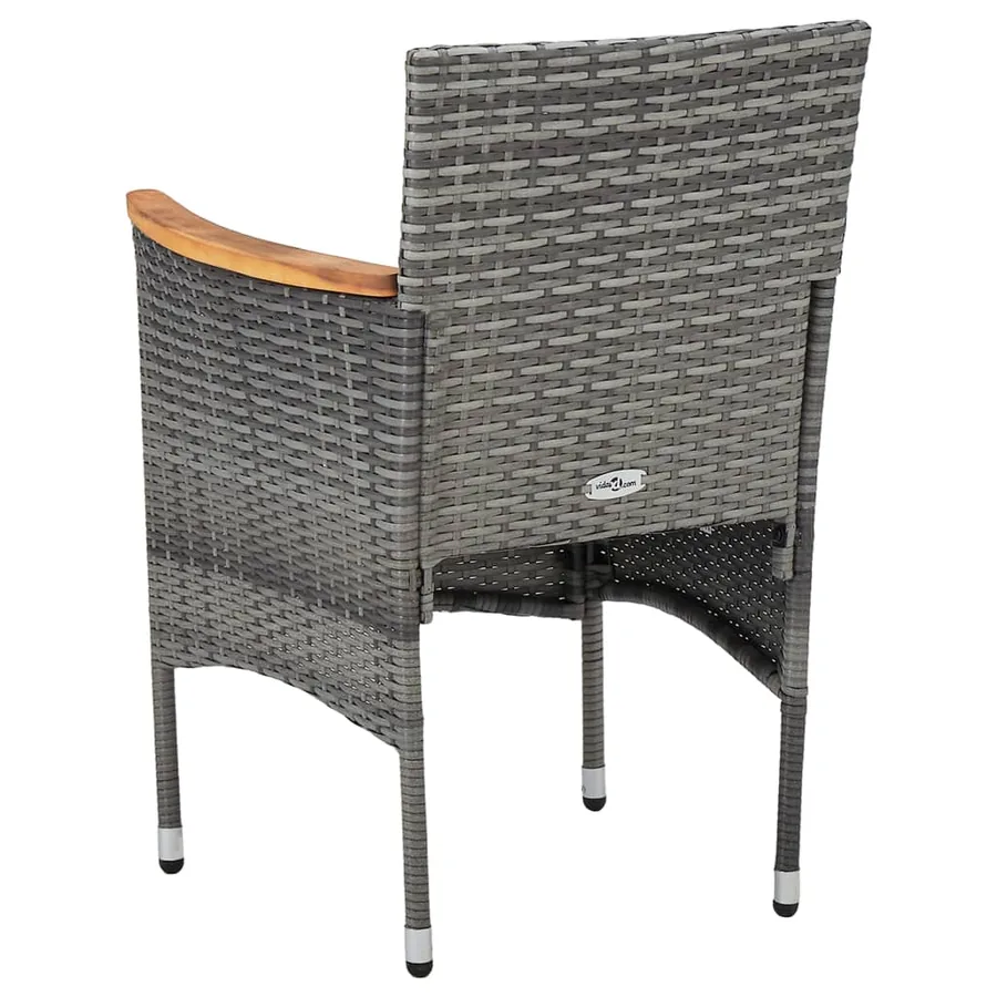 Ensemble à manger de jardin 3 pcs Gris - 7