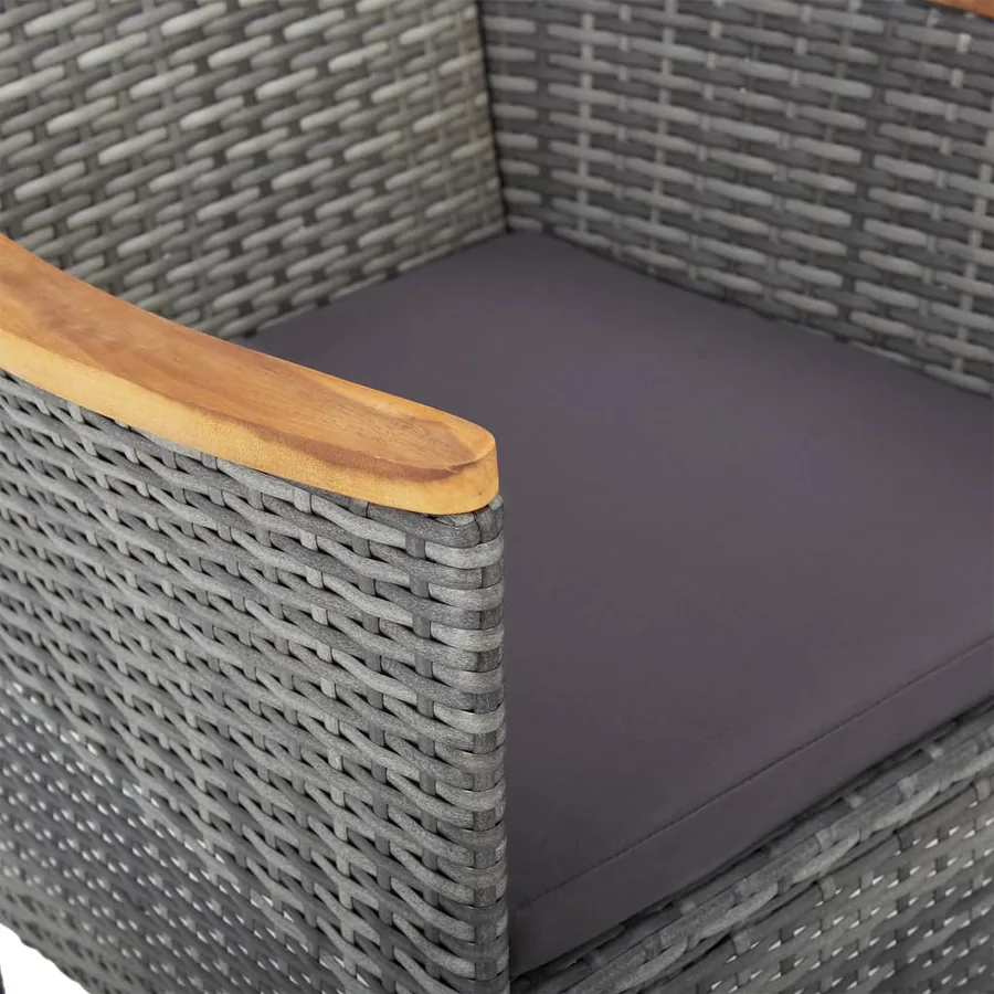 Ensemble à manger de jardin 3 pcs Gris - 8