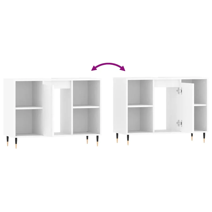 Armoire de salle de bain blanc brillant 80x33x60 cm - 10