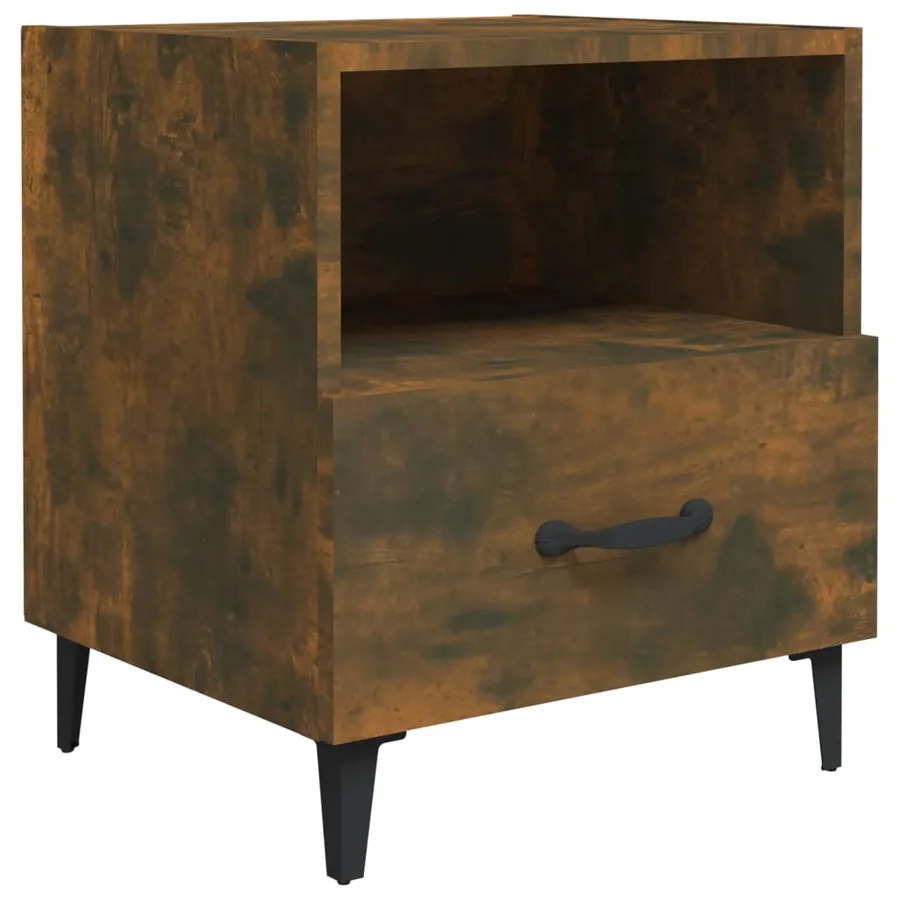 Tables de chevet 2 pcs Chêne fumé Bois d'ingénierie - 3