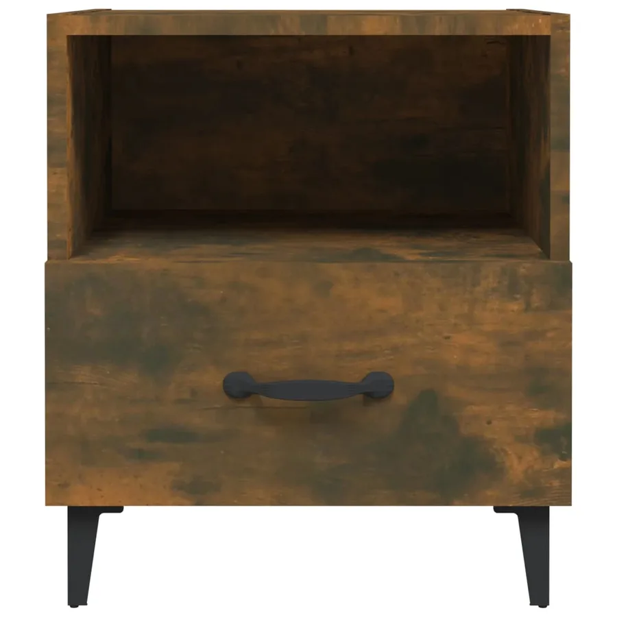 Tables de chevet 2 pcs Chêne fumé Bois d'ingénierie - 4