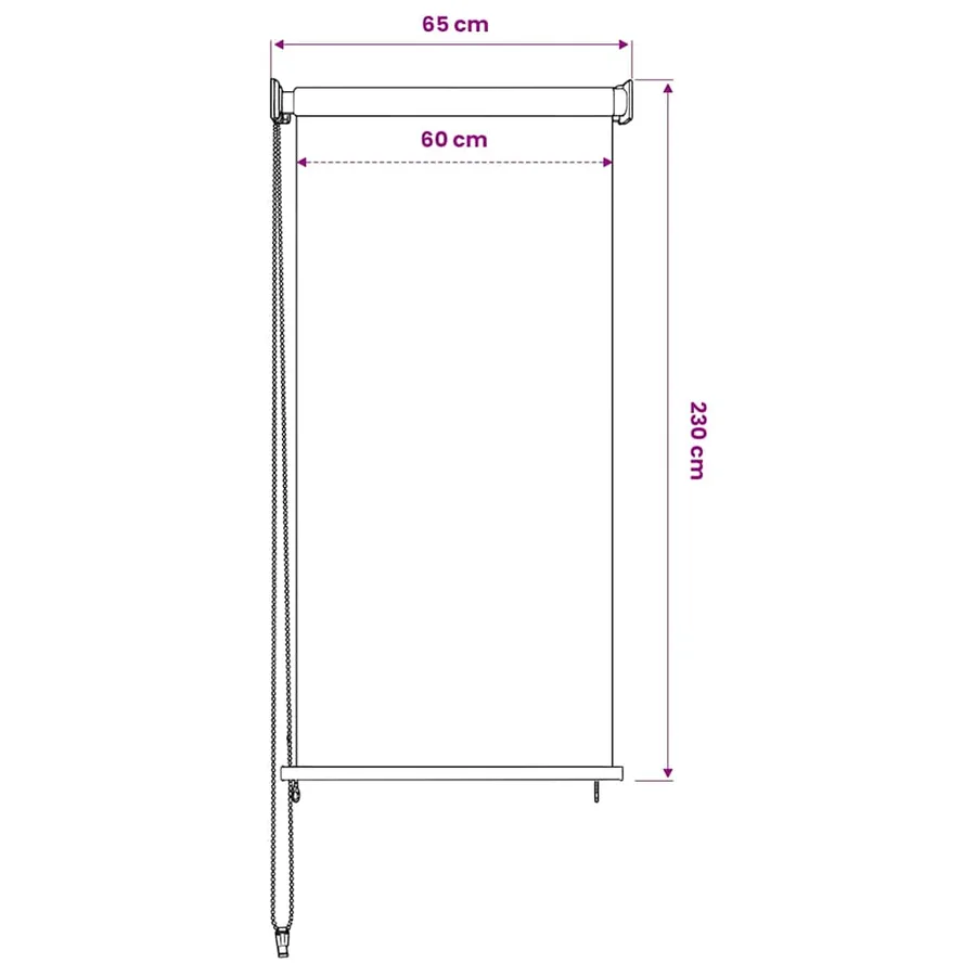 Store roulant d'extérieur 65 (l) x 230 (H) cm beige - 6