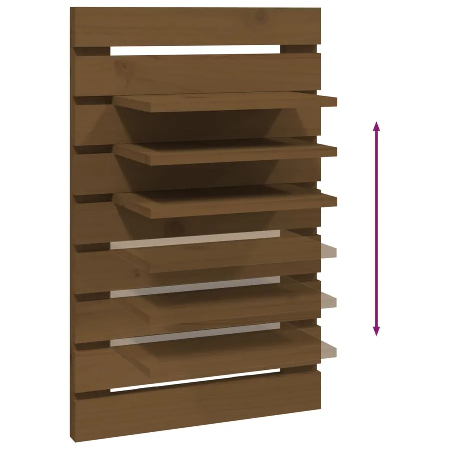 Étagères de chevet murales 2 pcs Marron miel Bois de pin massif - 8