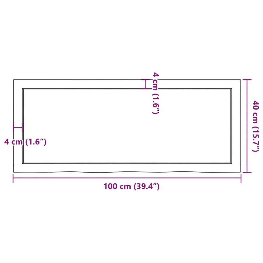 Étagère murale 100x40x(2-4) cm bois de chêne massif non traité - 10