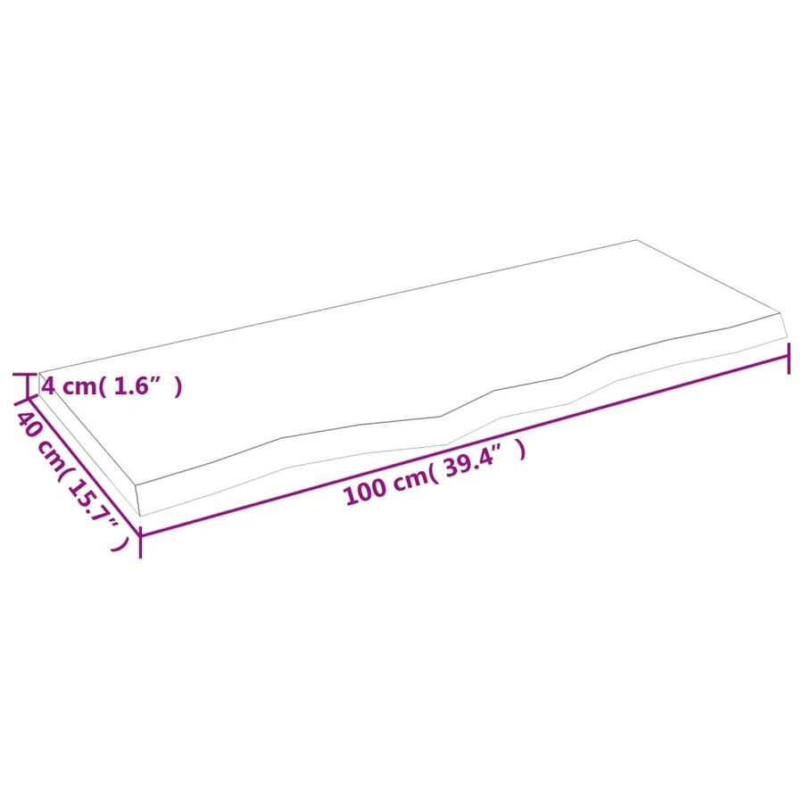 Étagère murale 100x40x(2-4) cm bois de chêne massif non traité - 9