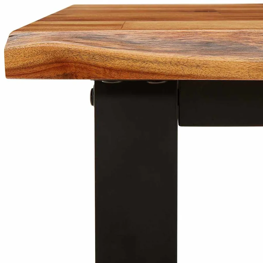 Table console à live edge 140x40x80 cm bois d'acacia solide - 8
