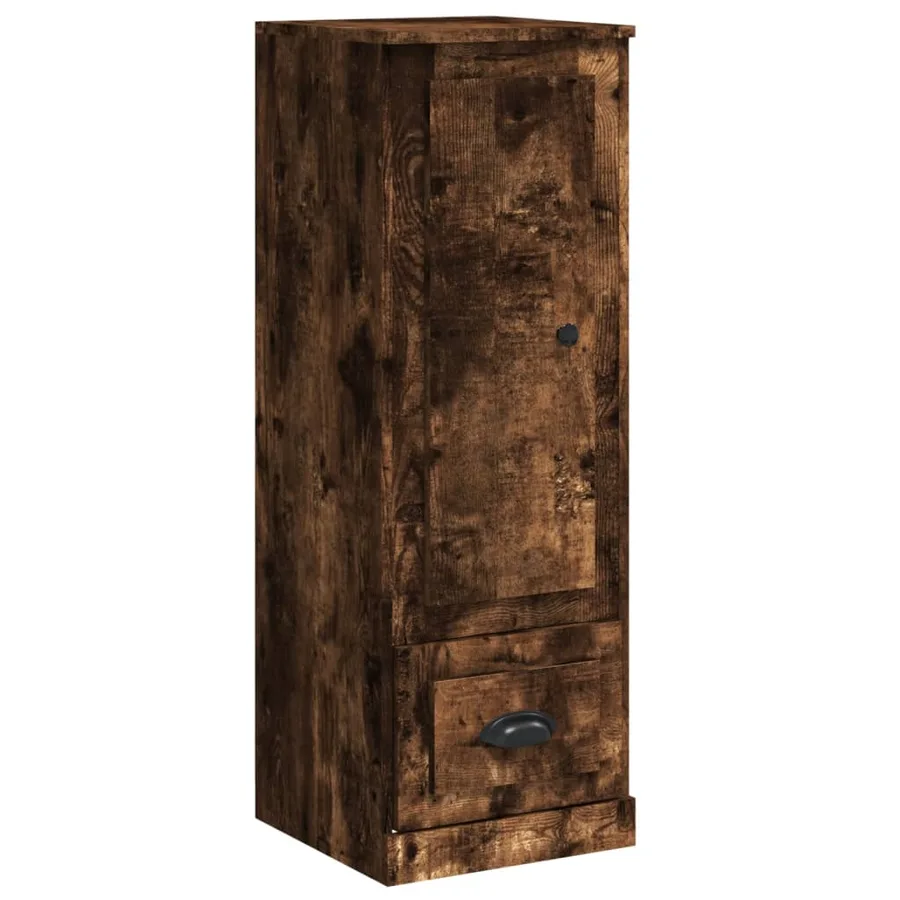 Buffet haut chêne fumé 36x35,5x103,5 cm bois d'ingénierie - 2