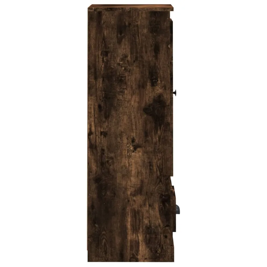 Buffet haut chêne fumé 36x35,5x103,5 cm bois d'ingénierie - 6