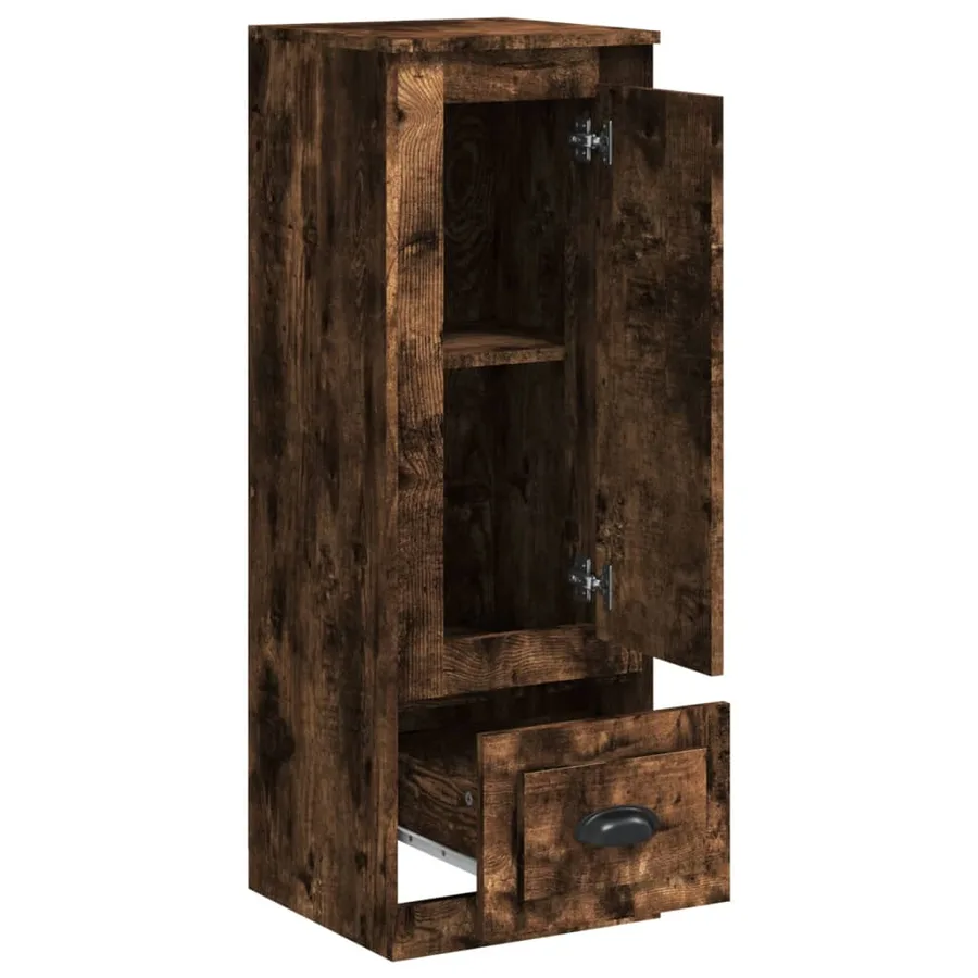Buffet haut chêne fumé 36x35,5x103,5 cm bois d'ingénierie - 7